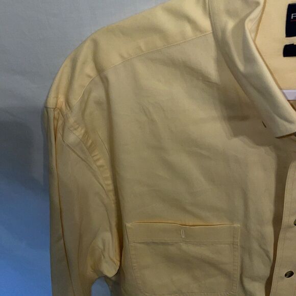 Roundtree & Yorke Dress Shirt Men’s Size Large Yellow Button Up Short Sleeve - Picture 5 of 12